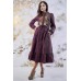 Embroidered Midi Dress "Whisper of Colour" Burgundy